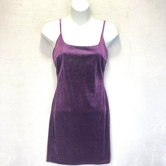 Windsor Purple Velvet Sparkly Mini Dress Womens Small S Homecoming Stretch HOCO - Picture 1 of 15